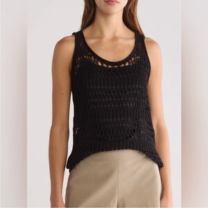 NWT! Theory Crochet Knit Black Lace Tank‎ - Size Medium